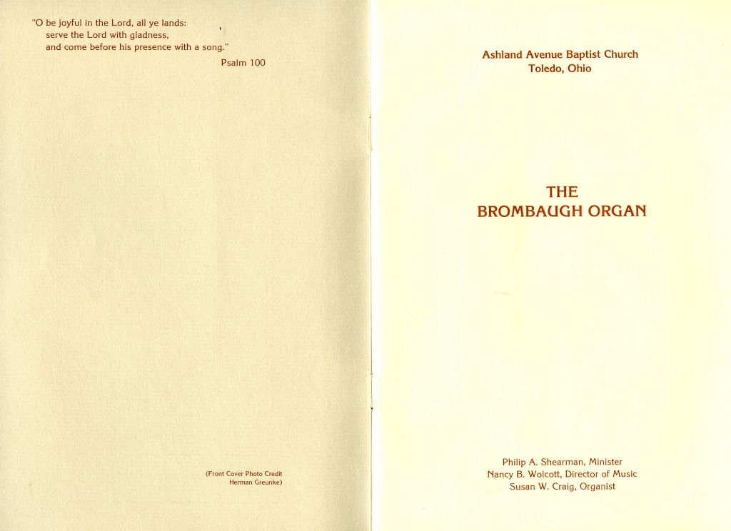 Original dedication brochure